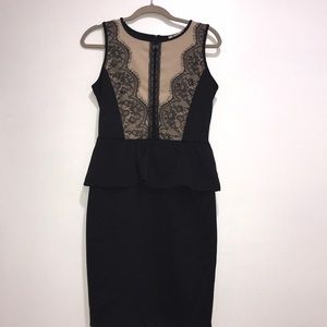Black lace peplum dress